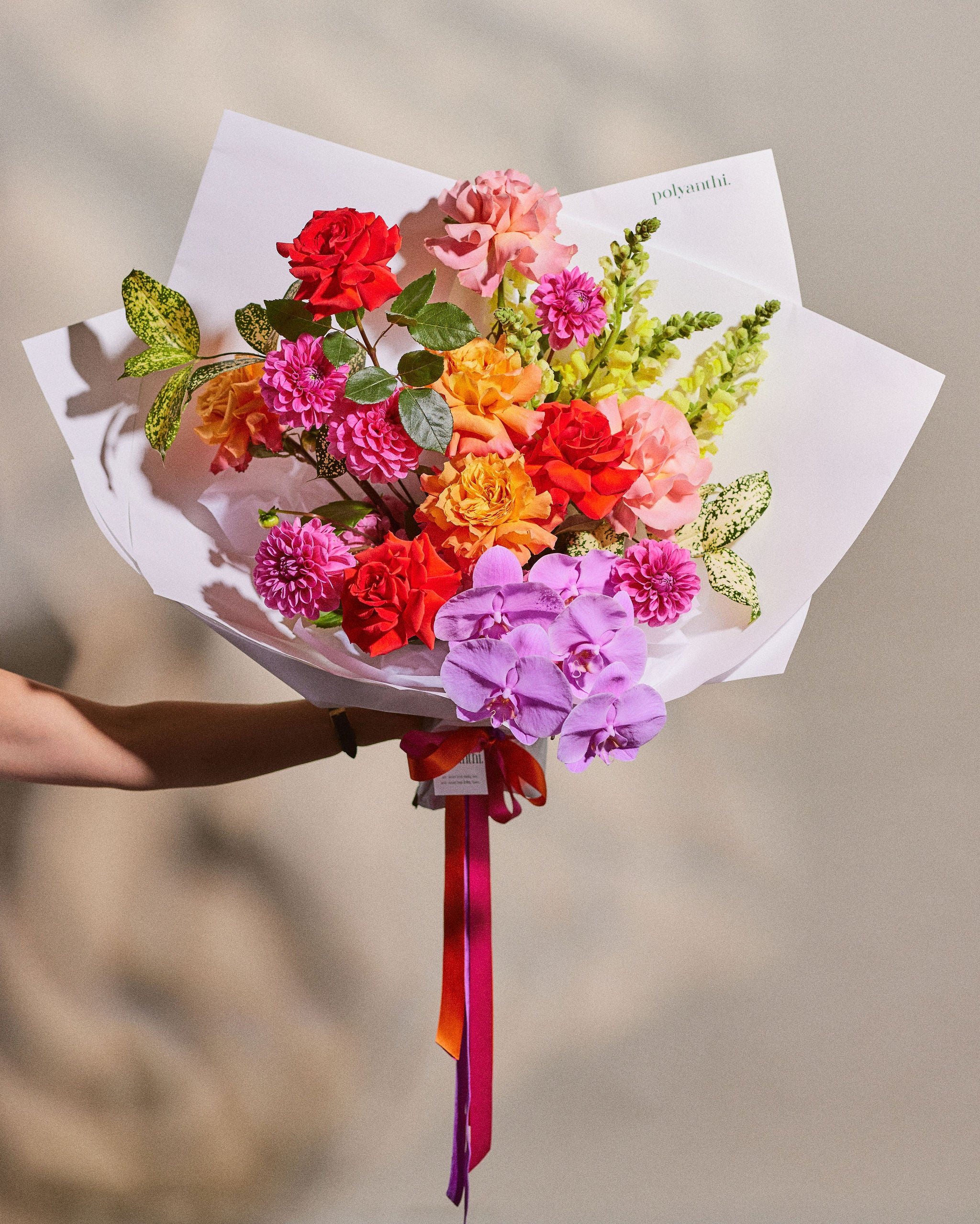 Bright Colourful Flower Bouquet by Polyanthi