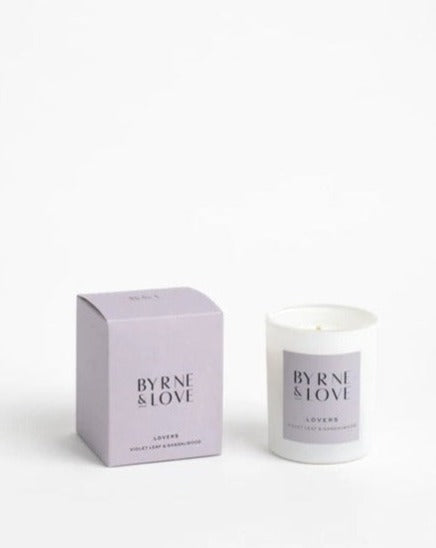 Byrne & Love - Lovers Candle, Violet Leaf & Sandalwood 100g